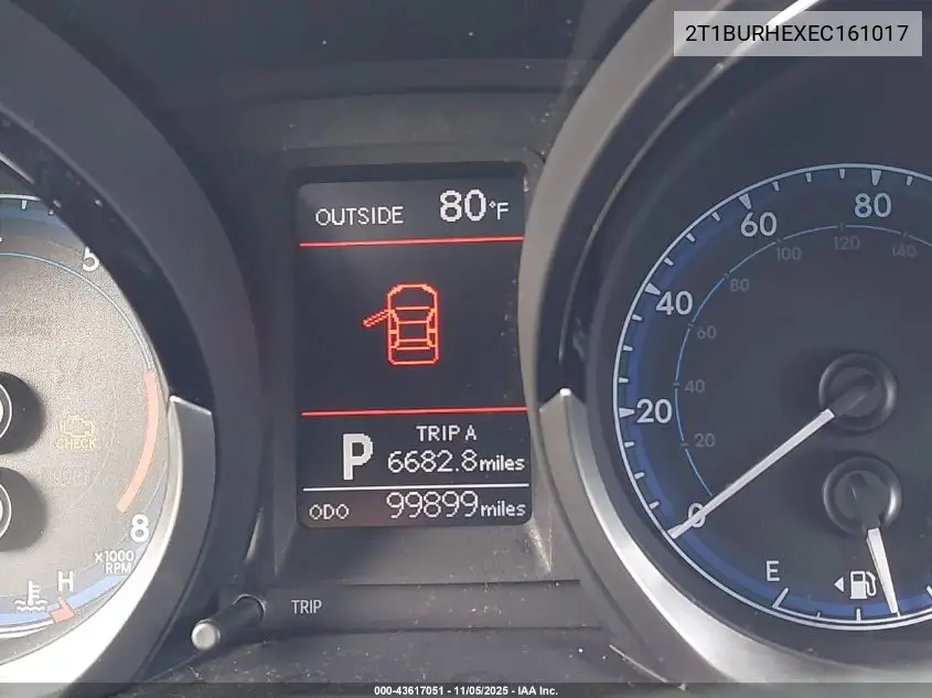 2T1BURHEXEC161017 2014 Toyota Corolla S Plus