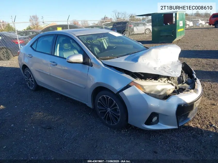 2T1BURHE1EC008610 2014 Toyota Corolla S Plus