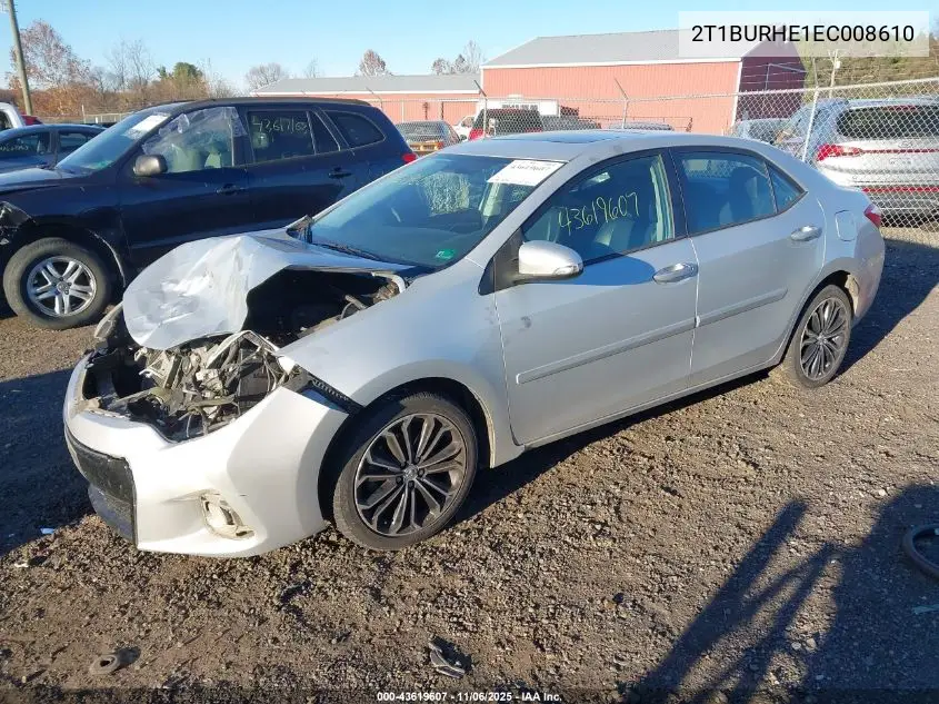 2T1BURHE1EC008610 2014 Toyota Corolla S Plus