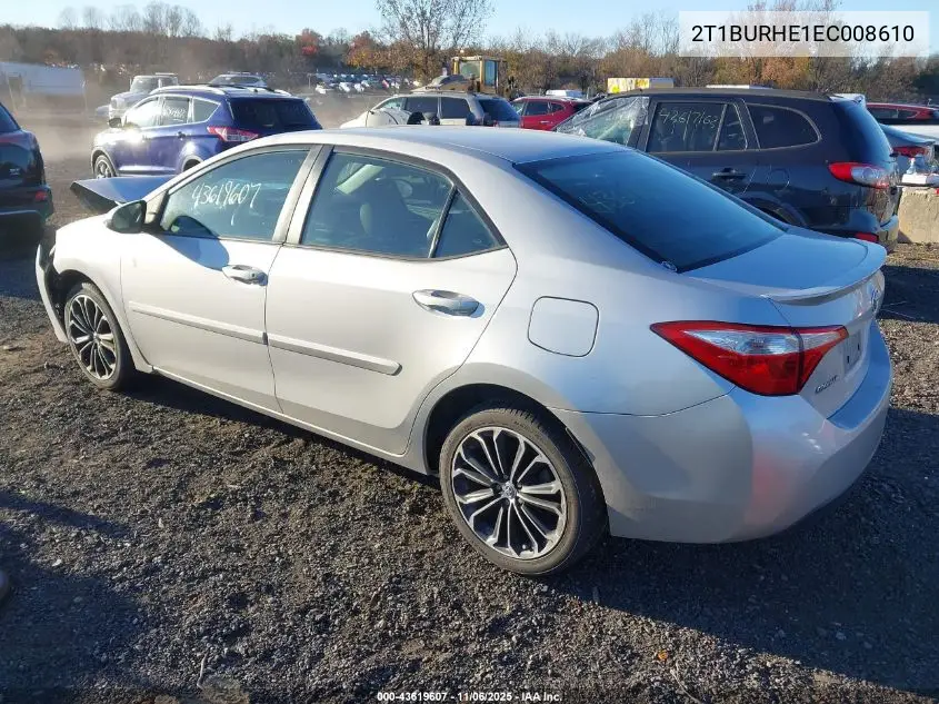 2T1BURHE1EC008610 2014 Toyota Corolla S Plus