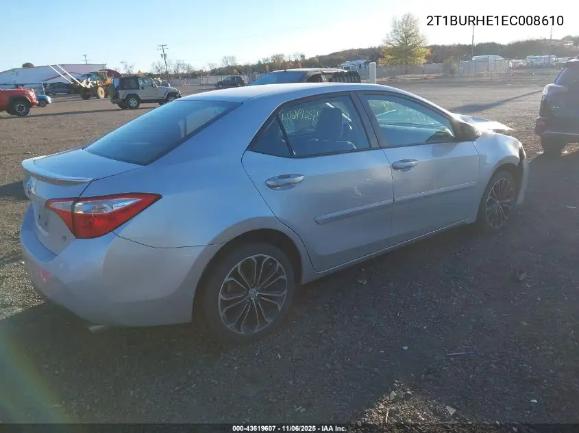 2T1BURHE1EC008610 2014 Toyota Corolla S Plus