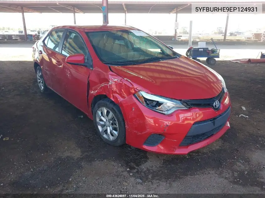 5YFBURHE9EP124931 2014 Toyota Corolla Le