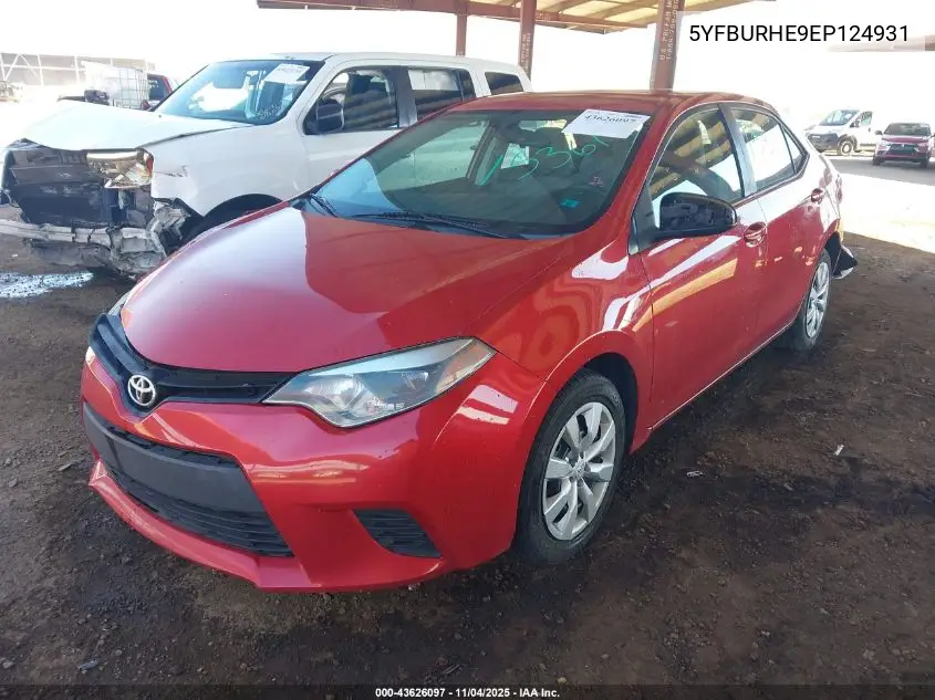 5YFBURHE9EP124931 2014 Toyota Corolla Le