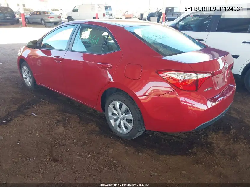 5YFBURHE9EP124931 2014 Toyota Corolla Le