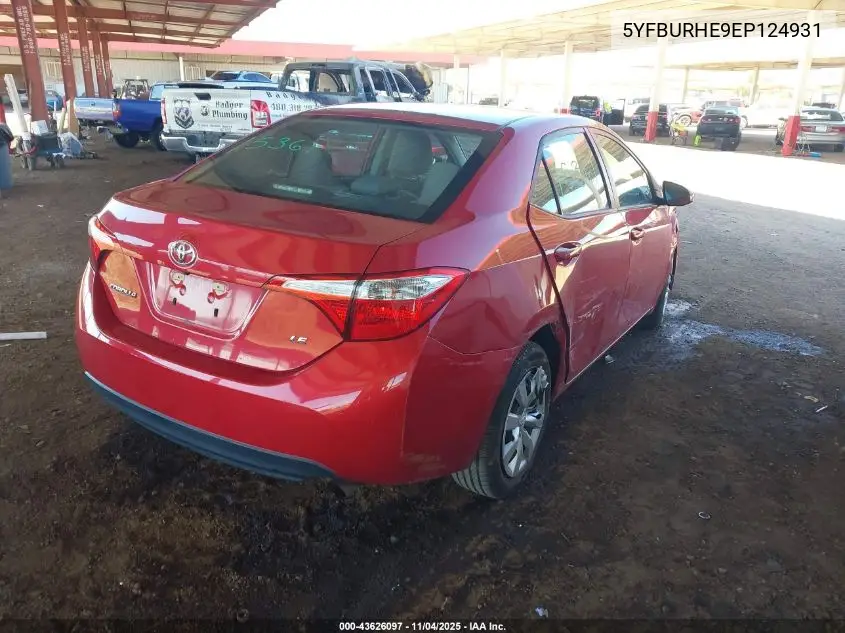 5YFBURHE9EP124931 2014 Toyota Corolla Le
