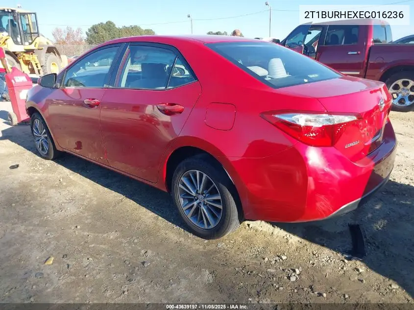 2T1BURHEXEC016236 2014 Toyota Corolla Le Plus