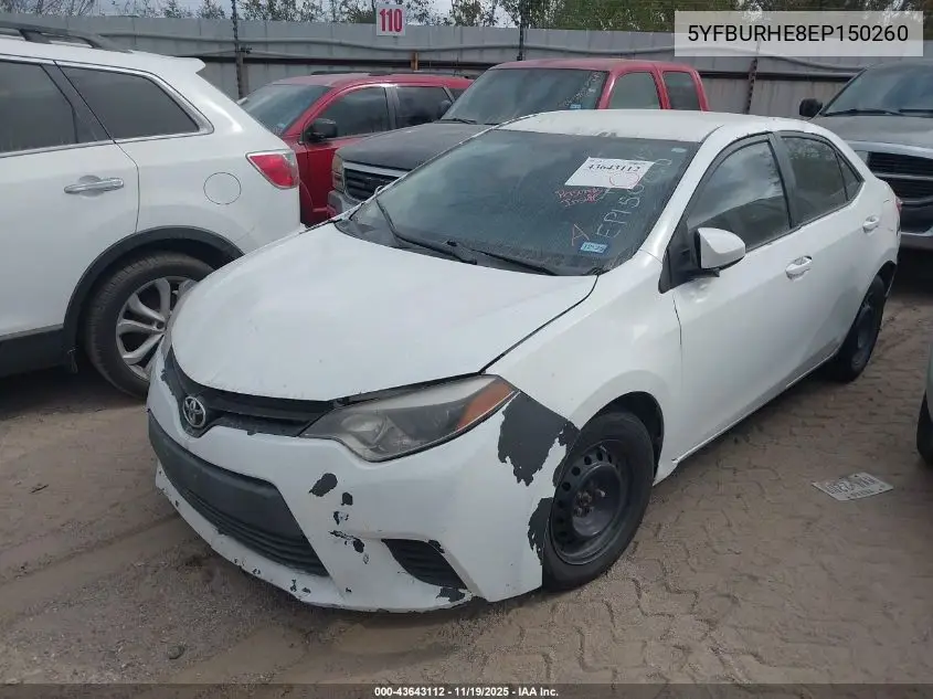 5YFBURHE8EP150260 2014 Toyota Corolla L