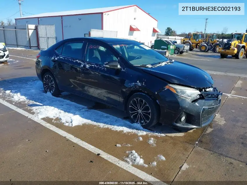 2T1BURHE3EC002193 2014 Toyota Corolla S Plus