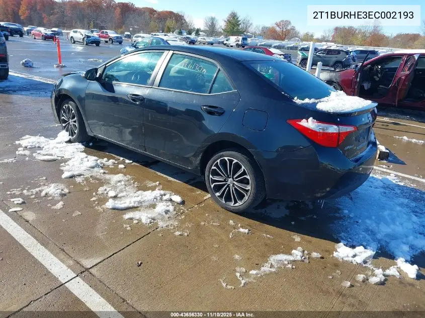 2T1BURHE3EC002193 2014 Toyota Corolla S Plus