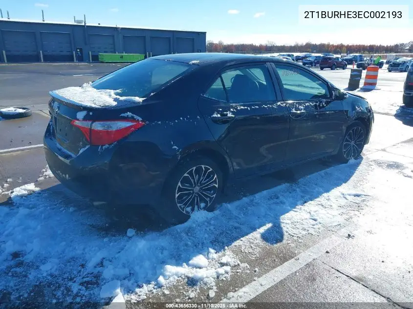 2T1BURHE3EC002193 2014 Toyota Corolla S Plus
