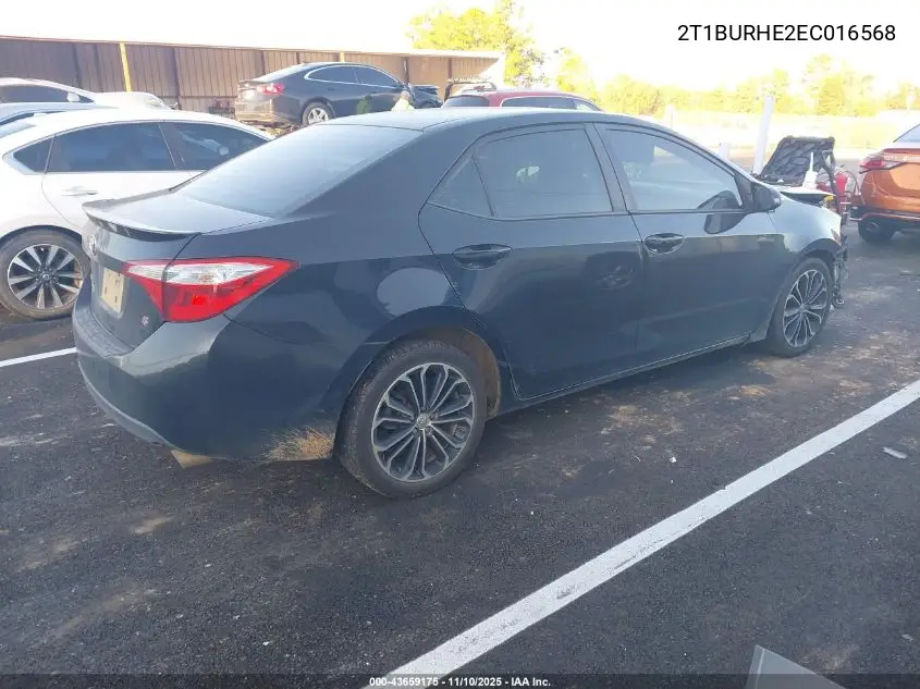2T1BURHE2EC016568 2014 Toyota Corolla S Plus