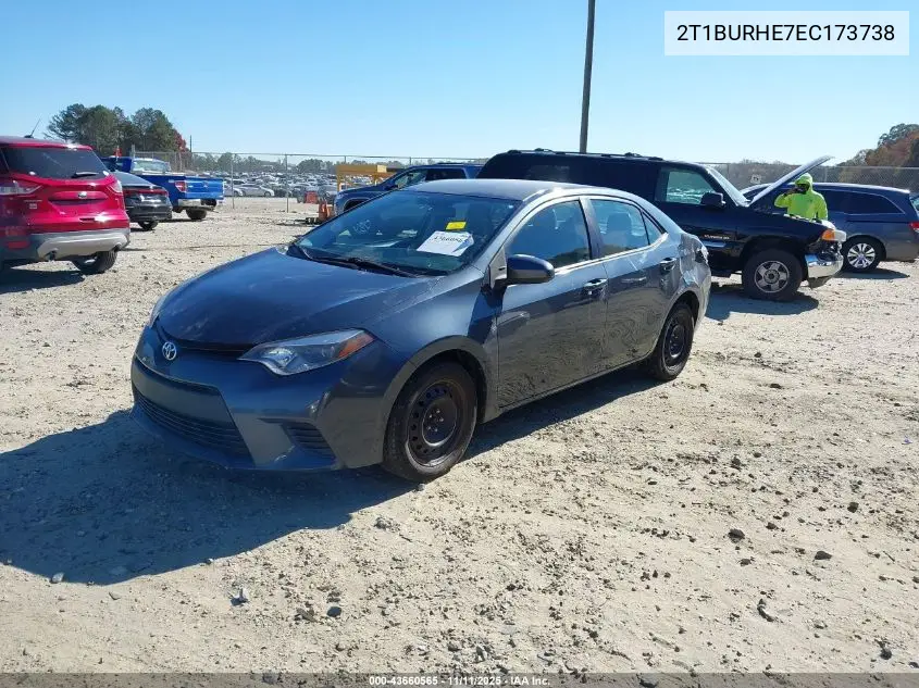 2T1BURHE7EC173738 2014 Toyota Corolla Le