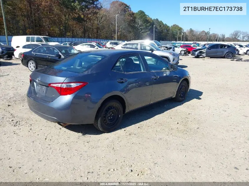 2T1BURHE7EC173738 2014 Toyota Corolla Le