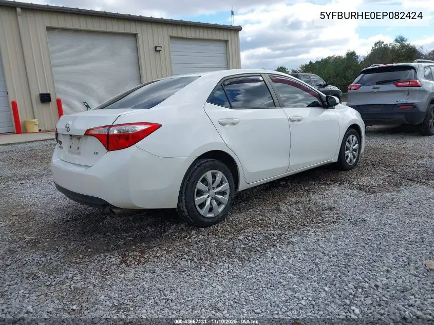 5YFBURHE0EP082424 2014 Toyota Corolla Le