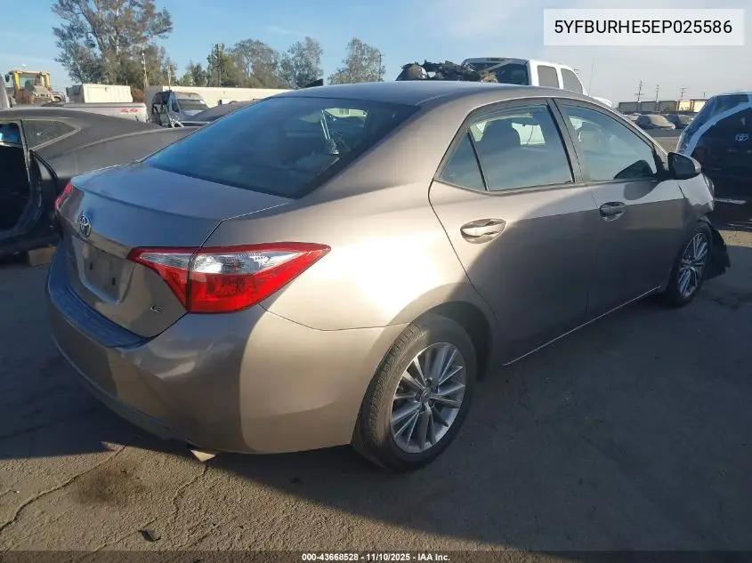 5YFBURHE5EP025586 2014 Toyota Corolla Le Plus