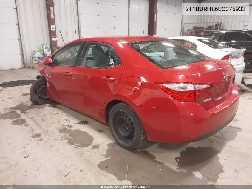 2T1BURHE6EC075932 2014 Toyota Corolla Le