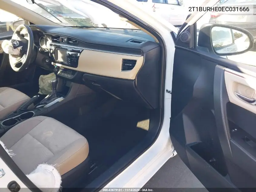 2T1BURHE0EC031666 2014 Toyota Corolla Le