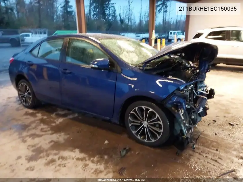 2T1BURHE1EC150035 2014 Toyota Corolla S Plus