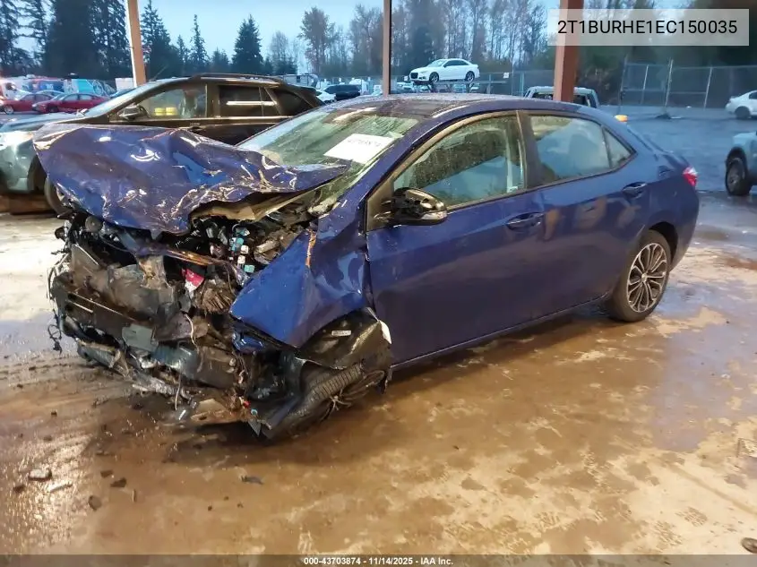 2T1BURHE1EC150035 2014 Toyota Corolla S Plus
