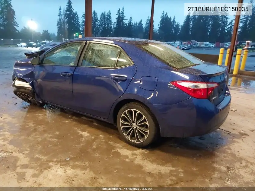2T1BURHE1EC150035 2014 Toyota Corolla S Plus