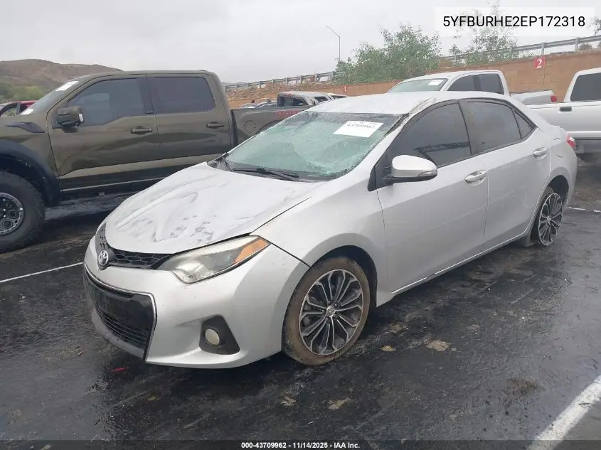 5YFBURHE2EP172318 2014 Toyota Corolla S Plus