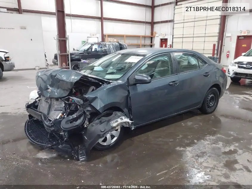 2T1BPRHE4EC018314 2014 Toyota Corolla Le Eco