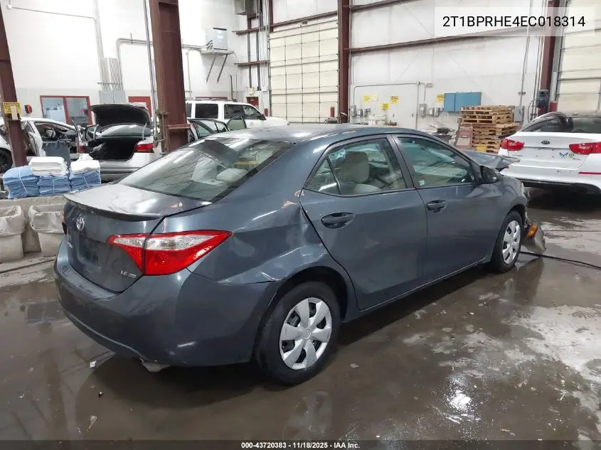 2T1BPRHE4EC018314 2014 Toyota Corolla Le Eco