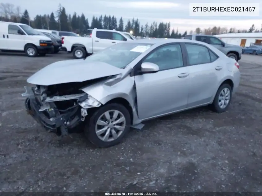 2T1BURHEXEC021467 2014 Toyota Corolla Le