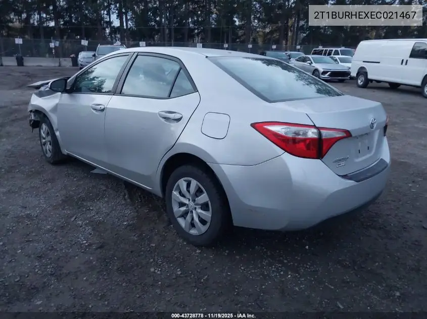 2T1BURHEXEC021467 2014 Toyota Corolla Le