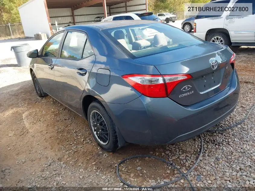 2T1BURHE2EC027800 2014 Toyota Corolla L