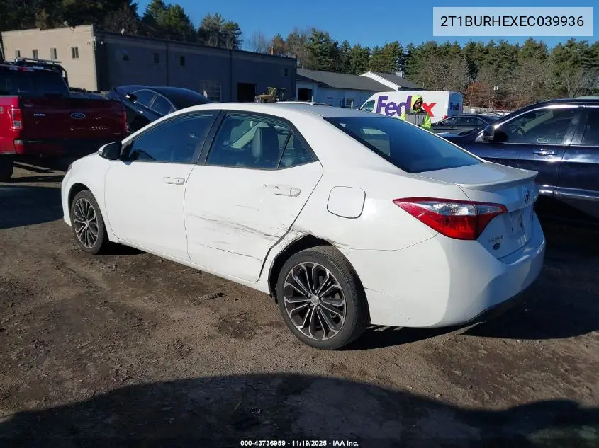 2T1BURHEXEC039936 2014 Toyota Corolla S Plus