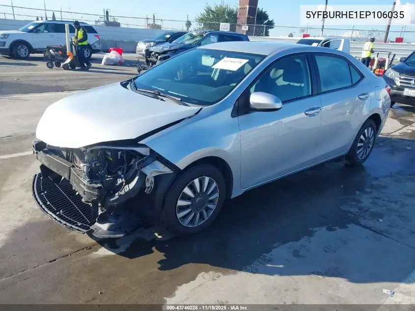 5YFBURHE1EP106035 2014 Toyota Corolla L