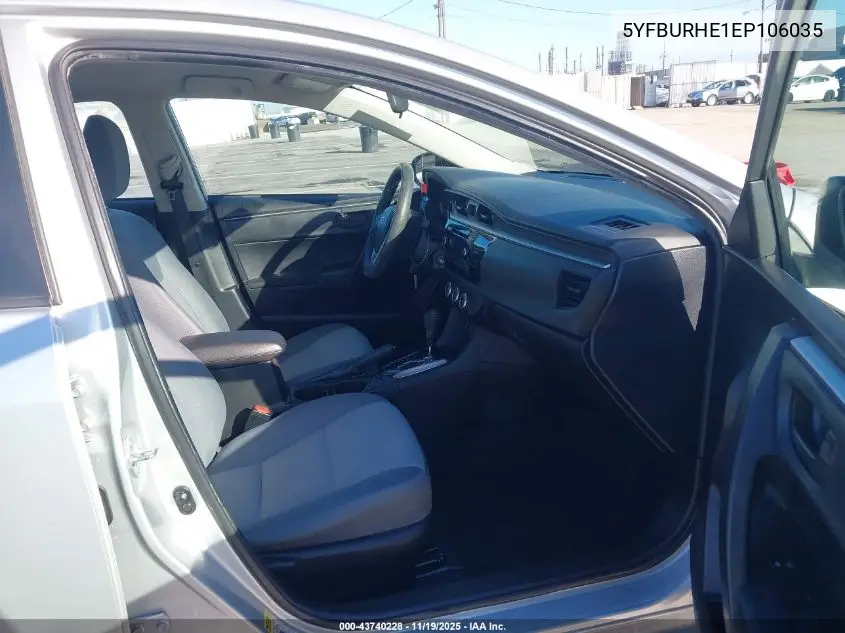 5YFBURHE1EP106035 2014 Toyota Corolla L