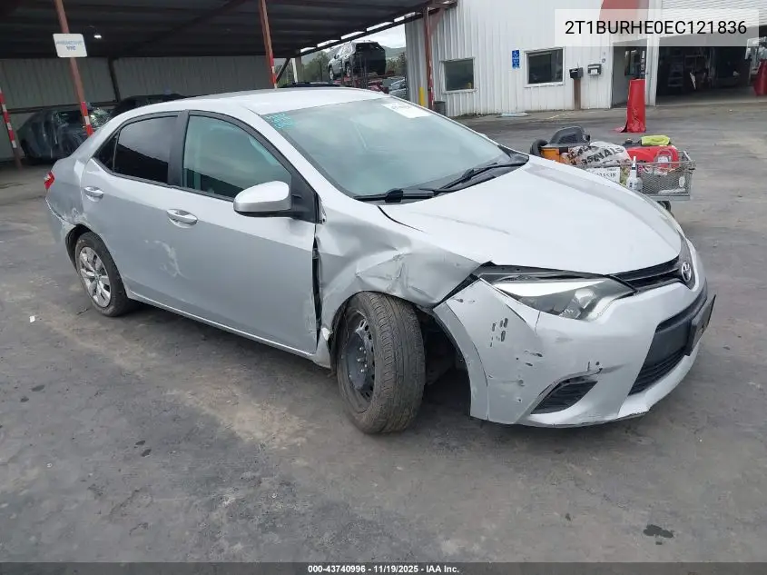 2T1BURHE0EC121836 2014 Toyota Corolla Le