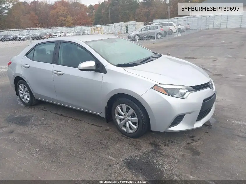 5YFBURHE3EP139697 2014 Toyota Corolla Le