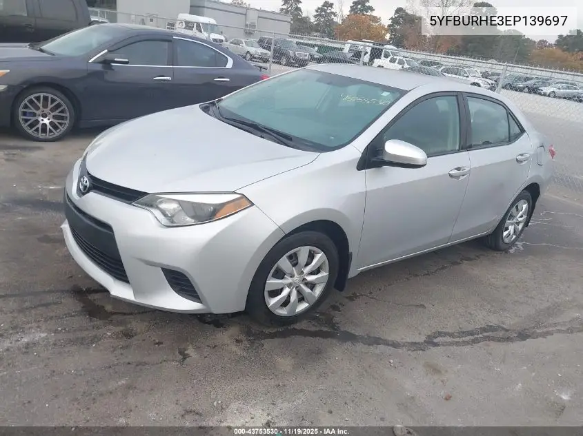 5YFBURHE3EP139697 2014 Toyota Corolla Le
