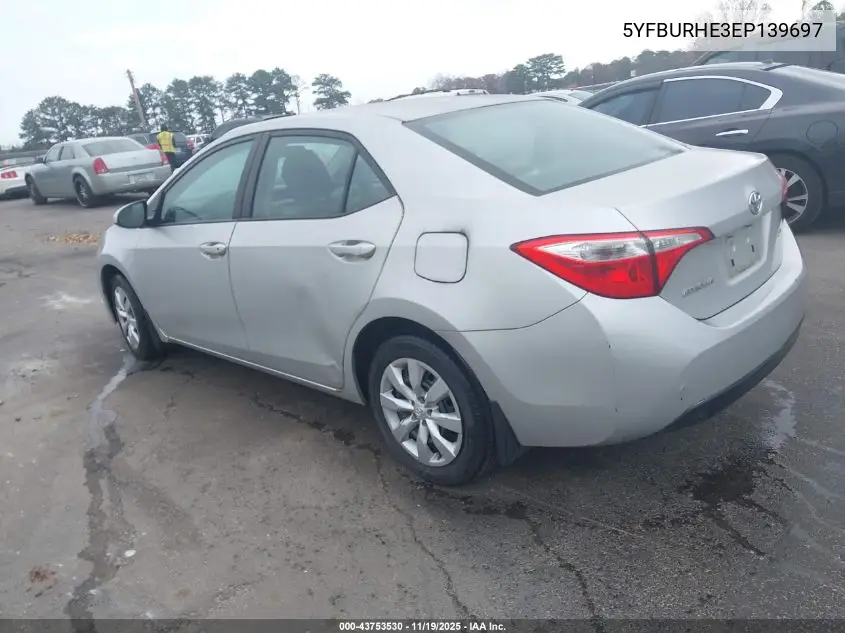 5YFBURHE3EP139697 2014 Toyota Corolla Le