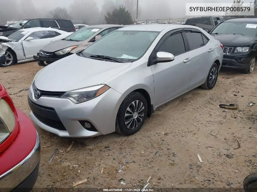 5YFBURHE0EP008579 2014 Toyota Corolla L