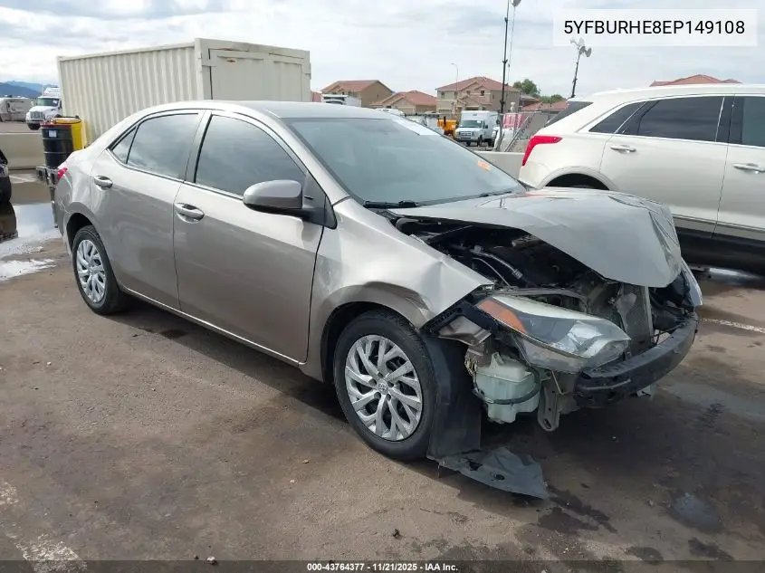 5YFBURHE8EP149108 2014 Toyota Corolla Le