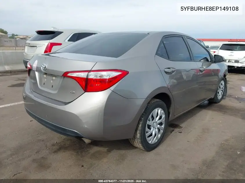 5YFBURHE8EP149108 2014 Toyota Corolla Le