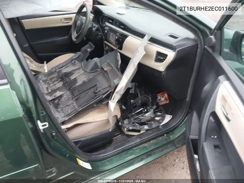 2T1BURHE2EC011600 2014 Toyota Corolla Le
