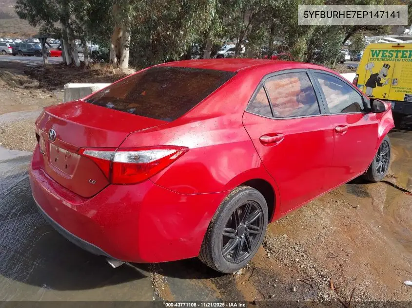 5YFBURHE7EP147141 2014 Toyota Corolla Le