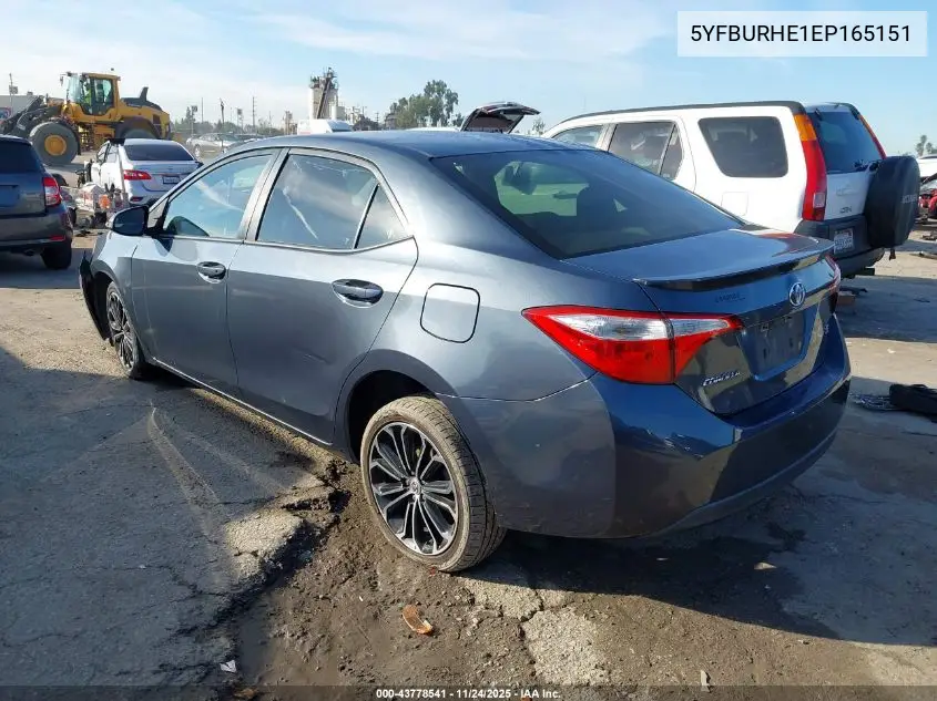 5YFBURHE1EP165151 2014 Toyota Corolla S Plus
