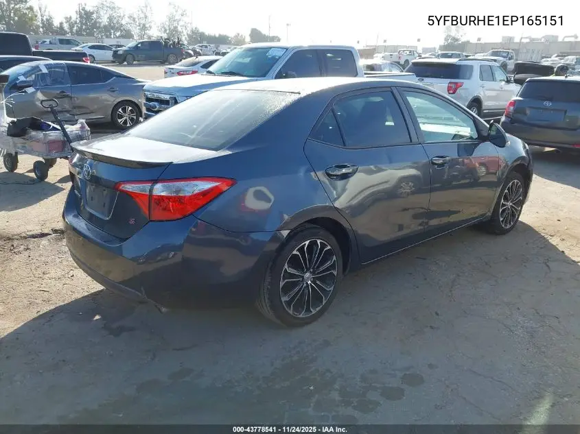 5YFBURHE1EP165151 2014 Toyota Corolla S Plus