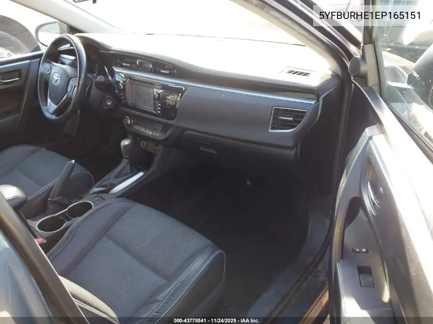 5YFBURHE1EP165151 2014 Toyota Corolla S Plus