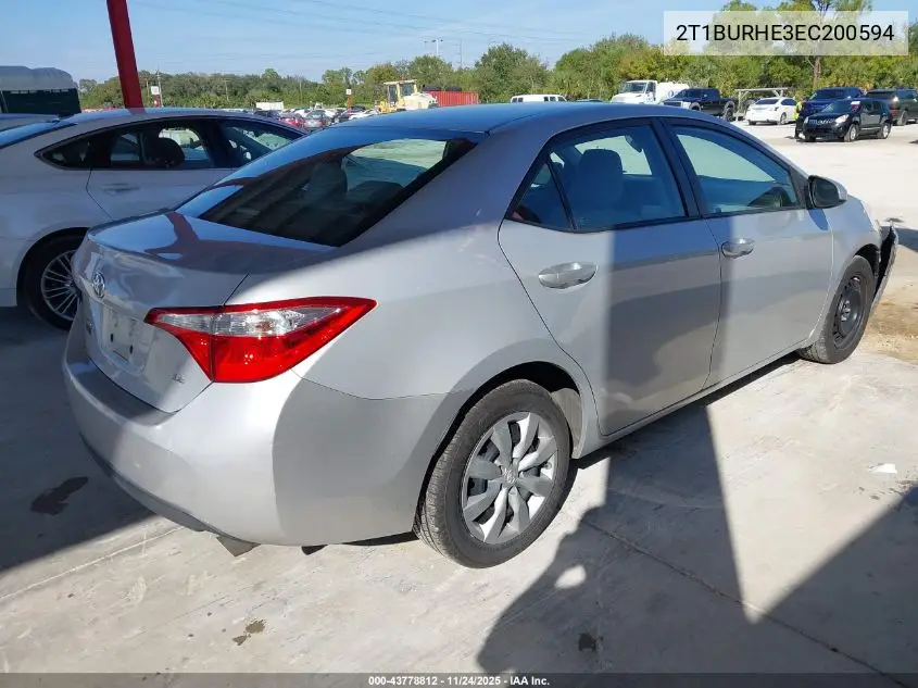 2T1BURHE3EC200594 2014 Toyota Corolla Le