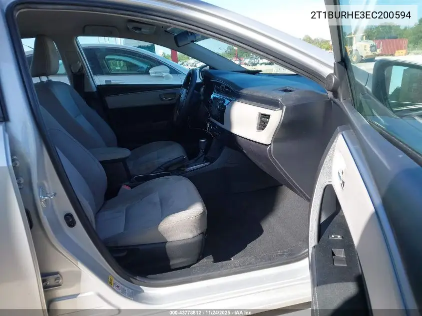 2T1BURHE3EC200594 2014 Toyota Corolla Le