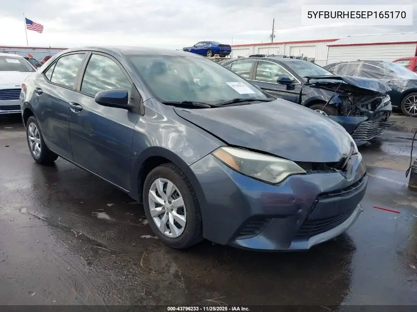 5YFBURHE5EP165170 2014 Toyota Corolla Le