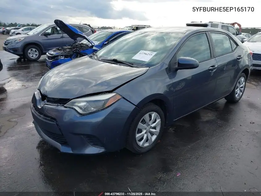 5YFBURHE5EP165170 2014 Toyota Corolla Le