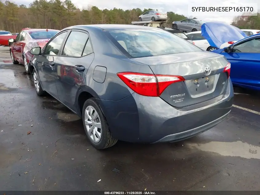 5YFBURHE5EP165170 2014 Toyota Corolla Le
